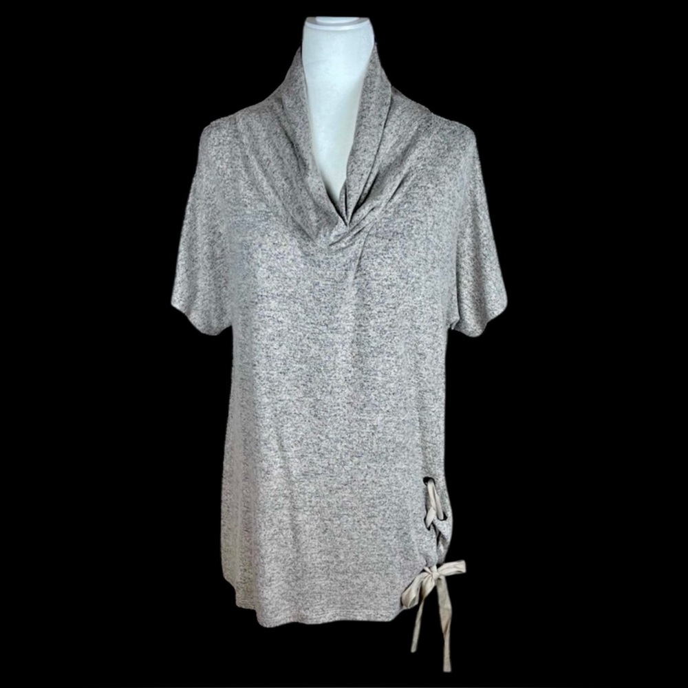SIGNIFY COWL NECK RIBBON THREADED TUNIC WOMEN’s LARGE
